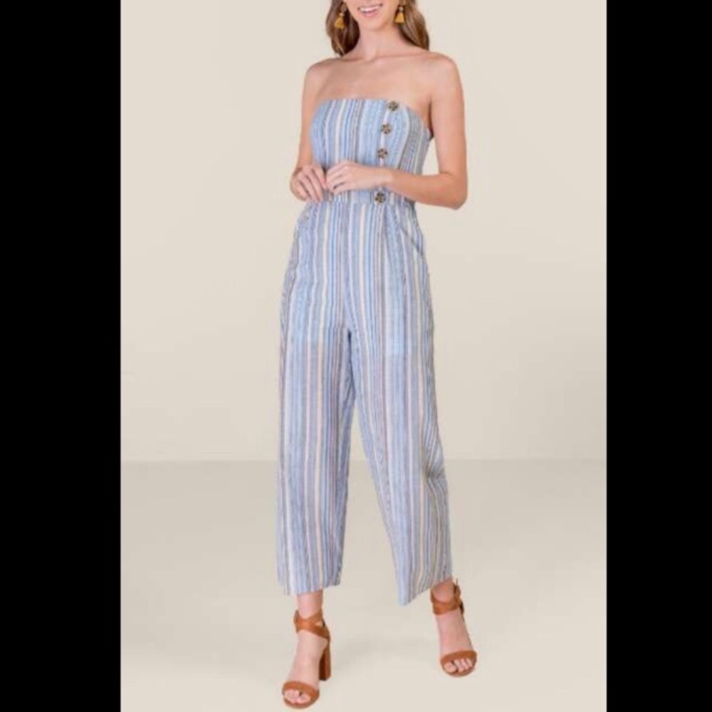 🎭HARPER HARITAGE🎭STRIPE STRAPLESS JUMPSUIT🎭